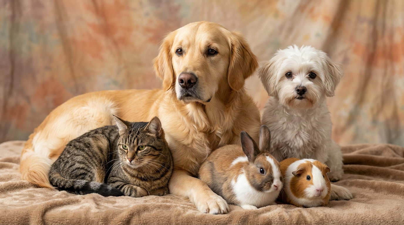Happy dog and cat together